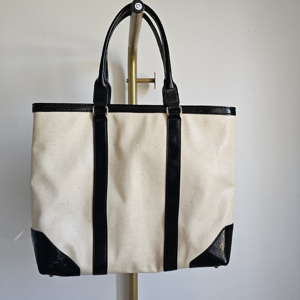KATE SPADE Clinton Hill Dama Tote - Black Patent leather & Cream Tweed (Natural) - Picture 4 of 10